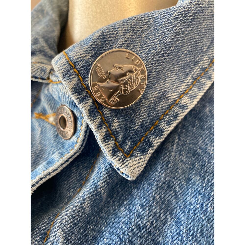 Steve & Barry's Blue Denim Jacket with Band Patches - Picture 7 of 9